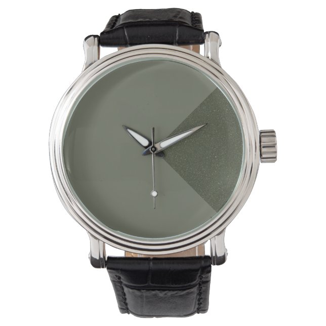Aanpasbare mosgroene diagonale horloge (Voorkant)