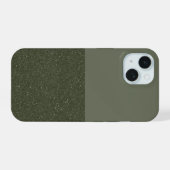 Aanpasbare mosgroene iPhone 15 hoes Case (Achterkant horizontaal)
