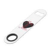 Aanpasbare Mrs & Mrs flesopener (Naam & Datum) Speed Flessenopener (Voorkant Gekanteld)