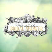 Aanpasbare naam Gouden Rozen Chic Monogram Luxe Raamsticker (Vel 3)