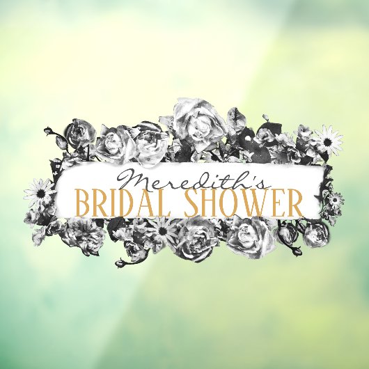 Aanpasbare naam Gouden Rozen Chic Monogram Luxe Raamsticker (Vel 3)