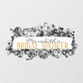 Aanpasbare naam Gouden Rozen Chic Monogram Luxe Raamsticker (Vel)