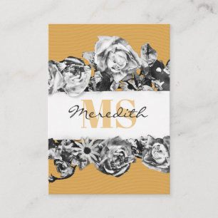 Aanpasbare naam Gouden Rozen Chic Monogram Luxe Visitekaartje