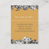 Aanpasbare naam Gouden Rozen Chic Monogram Luxe Visitekaartje (Achterkant)