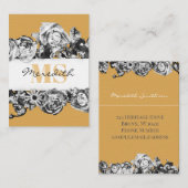 Aanpasbare naam Gouden Rozen Chic Monogram Luxe Visitekaartje (Voorkant / Achterkant)