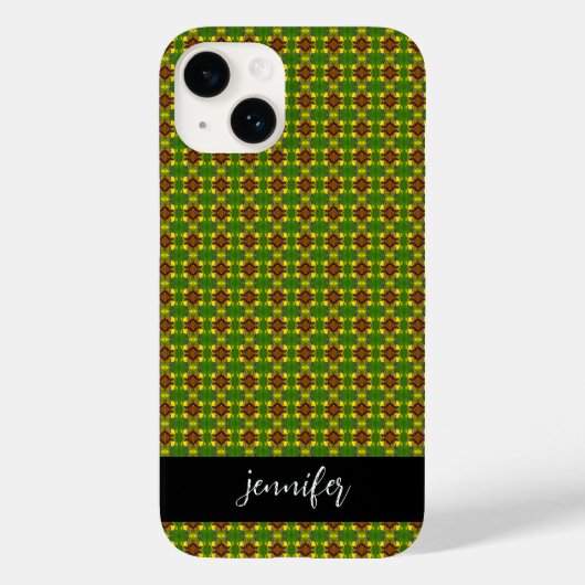 Aanpasbare naam Kleurrijk bloemmotief Case-Mate iPhone Case (Achterkant)