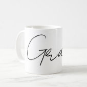 Aanpasbare naam koffiemok (Voorkant links)