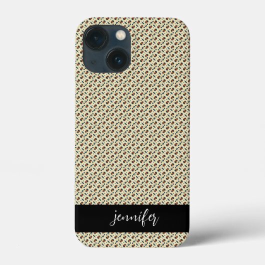 Aanpasbare naam Luipaard vel patroon Case-Mate iPhone Case (Achterkant)