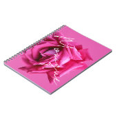 Aanpasbare naam Monique heet roze roos bloemrijke  Notitieboek (Linkerzijde)