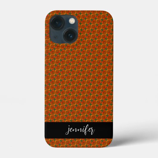 Aanpasbare naam Naadloos bloempatroon Case-Mate iPhone Case (Achterkant)