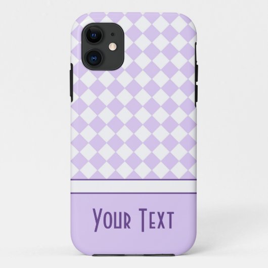 Aanpasbare naam paarse diamant geruit Case-Mate iPhone case (Achterkant)