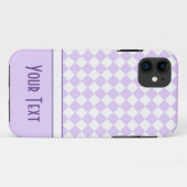 Aanpasbare naam paarse diamant geruit Case-Mate iPhone case (Achterkant (horizontaal))