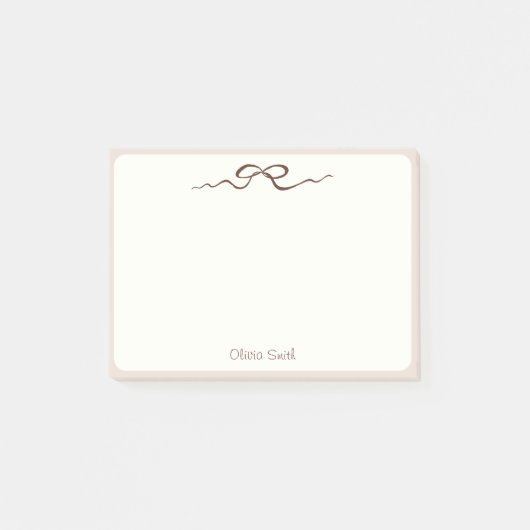 Aanpasbare naam personalisatie | Zoete strik cadea Post-it® Notes (Voorkant)