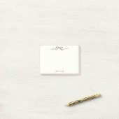 Aanpasbare naam personalisatie | Zoete strik cadea Post-it® Notes (Op bureau)