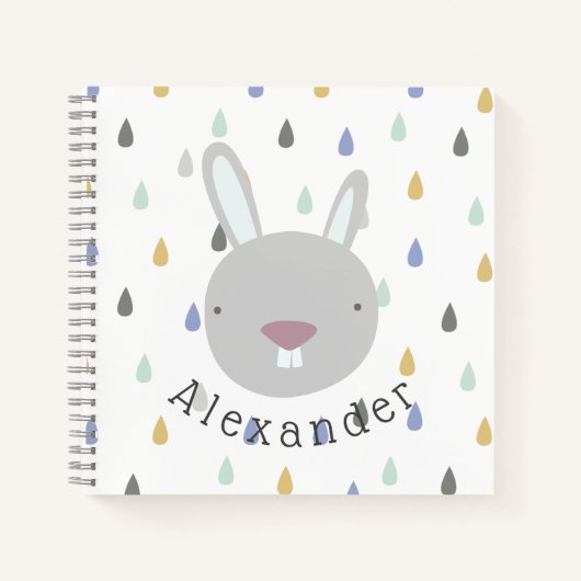 Aanpasbare naam Schattig konijn Notitieboek (Voorkant)