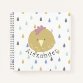 Aanpasbare naam Schattig Kuiken Notitieboek (Voorkant)