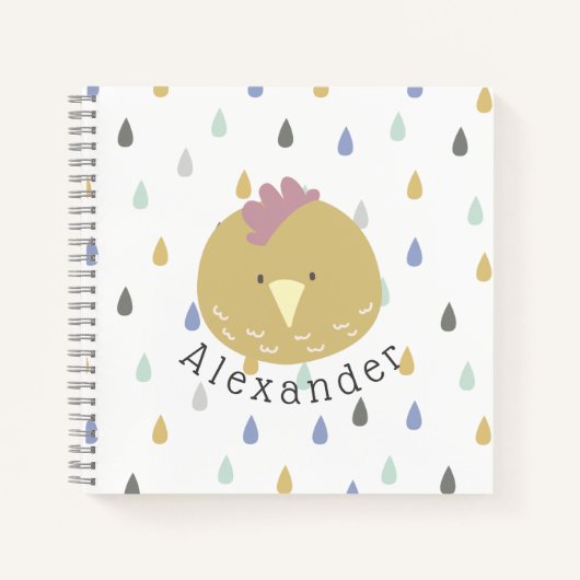 Aanpasbare naam Schattig Kuiken Notitieboek (Voorkant)