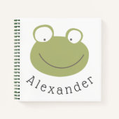 Aanpasbare naam Schattige Kikker Notitieboek (Voorkant)