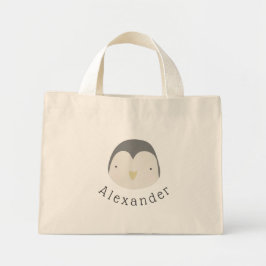 Aanpasbare naam Schattige Pinguïn Mini Tote Bag