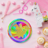 Aanpasbare naam voor kleurdraak bevestigen papieren bordje (Feest)