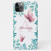 Aanpasbare naam waterverf roze vlinder Case-Mate iPhone case (Achterkant)