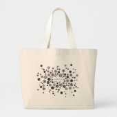 Aanpasbare naam zwart-wit bloempatroon grote tote bag (Voorkant)