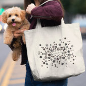 Aanpasbare naam zwart-wit bloempatroon grote tote bag