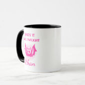 Aanpasbare Neon Halloween Mok - Roze Vleermuis Ont (Voorkant links)