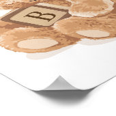 Aanpasbare neutrale teddybeer met blok poster (Hoek)