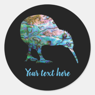 AANPASBARE NIEUWE-ZEELANDSE KIWI PAUA RONDE STICKE STICKER