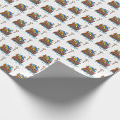 Aanpasbare Noach's Ark Doopfeestje voor Baby Jonge Cadeaupapier (Hoek)