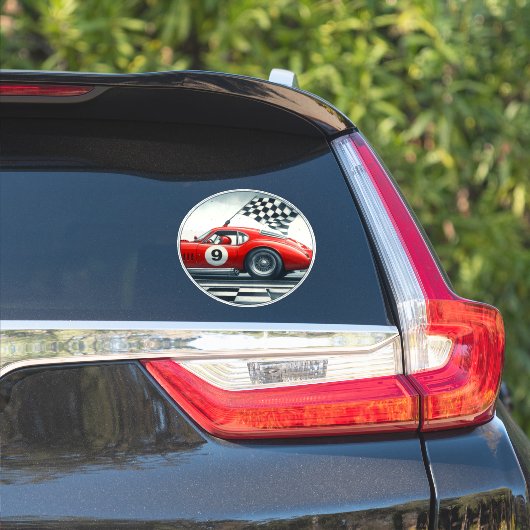 Aanpasbare Nummer Raceauto Sticker (Auto Zijkant)