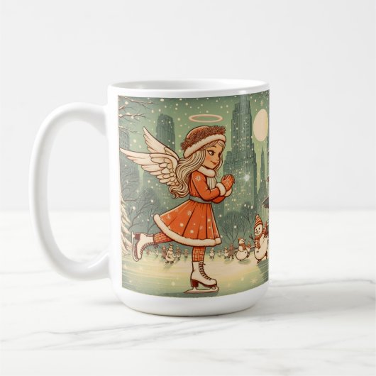 Aanpasbare NYC Kerstengel Koffiemok (Links)