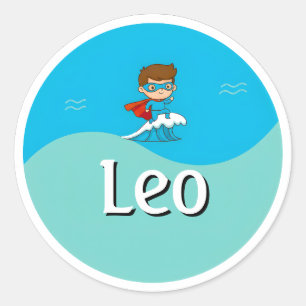 Aanpasbare Oceaan Held Design Kindernaam Sticker