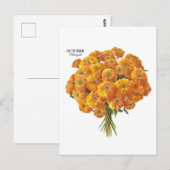 Aanpasbare October Fluweelbloem Verjaardagscadeau Briefkaart (Voorkant / Achterkant)