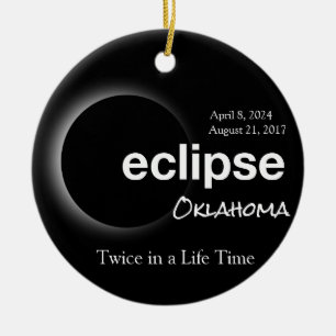 Aanpasbare Oklahoma Zonsverduistering 2017 2024 Keramisch Ornament