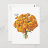 Aanpasbare Oktober Flamingo Verjaardagscadeau Briefkaart (Voorkant / Achterkant)