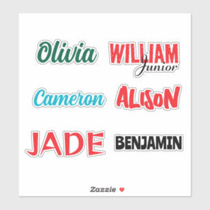 Aanpasbare op maat gesneden naam vinyl sticker
