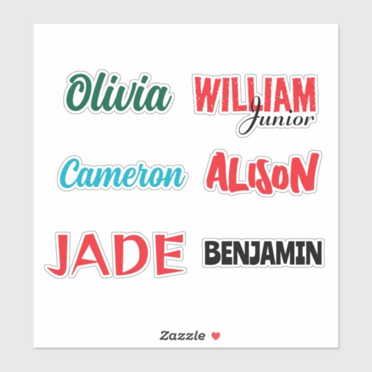 Aanpasbare op maat gesneden naam vinyl sticker (Vel)