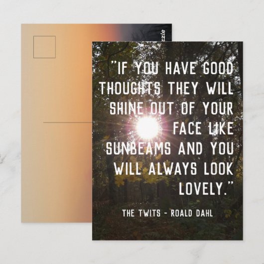 Aanpasbare Opbeurende Spreuk De Truits Roald Dahl Briefkaart (Voorkant / Achterkant)