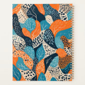 Aanpasbare Oranje en Blauwe Cheetah Print Planner (Achterkant)