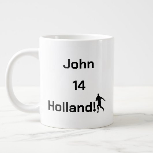 Aanpasbare Oranje Supporter Uitrusting Grote Koffiekop (Links)