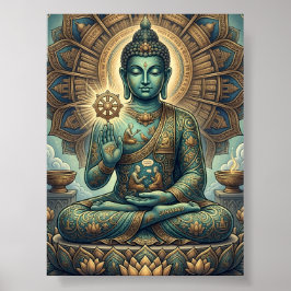 Aanpasbare Oude Dhamma Kunst Sukiti Boeddha Medi Poster