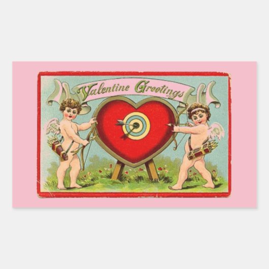 AANPASBARE OUDERWETSE VALENTIJN CUPID Sticker (Voorkant)