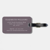 Aanpasbare paarsblauwe grijze bruine kleurlijnen bagagelabel (Achterkant horizontaal)