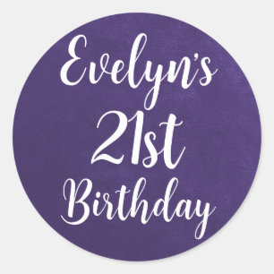 Aanpasbare paarse suède-effectstickers ronde sticker