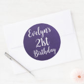 Aanpasbare paarse suède-effectstickers ronde sticker (Envelop)