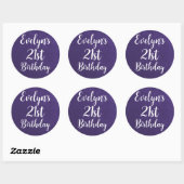 Aanpasbare paarse suède-effectstickers ronde sticker (Vel)