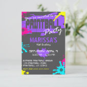 AANpasbare PAINTBALL-PARTIJINVITATIE RSVP Kaartje (Staand voorkant)