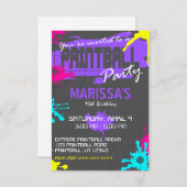 AANpasbare PAINTBALL-PARTIJINVITATIE RSVP Kaartje (Voorkant / Achterkant)